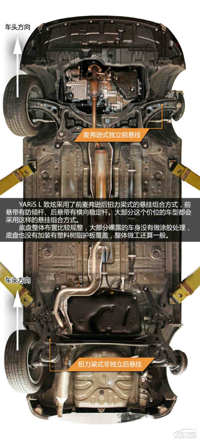 细节做工中规中矩 yaris l 致炫底盘解析