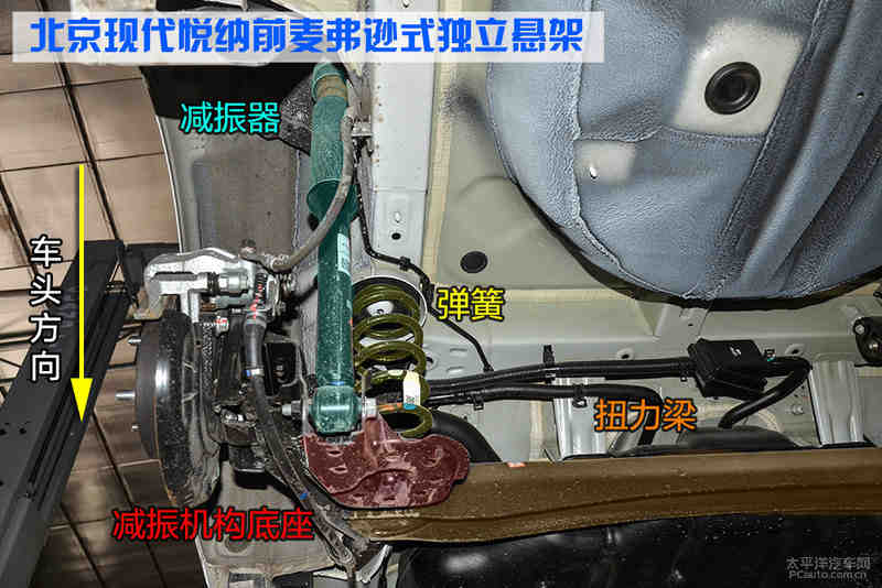 纵向推力杆与车身采用橡胶衬套连接,其同样需要承受着侧向力和吸收